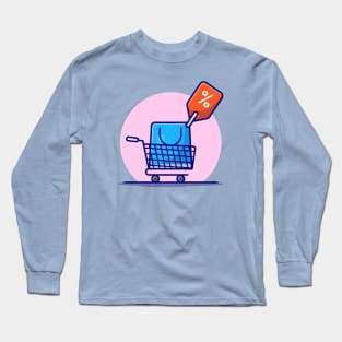 Discount And Sale Cartoon Vector Icon Illustration Long Sleeve T-Shirt